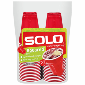 Solo Red Squared Plastic Cups 18oz 30ct