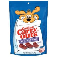 Canine Carty Outs Bacon Flavor Dog Snacks 4.5oz