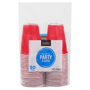 Essential Everyday Plastic Party Cups 50  Ct